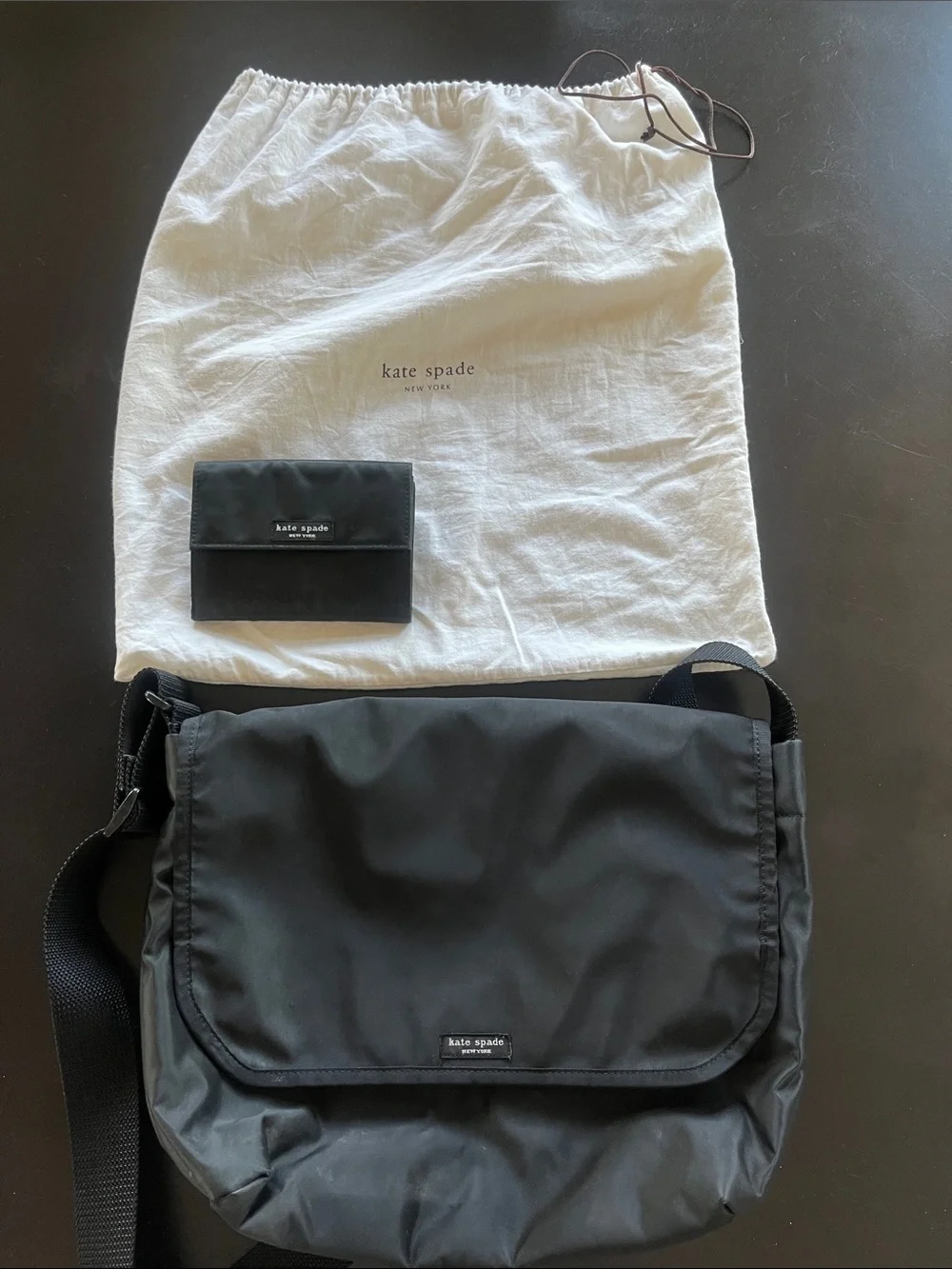 kate spade Black Nylon Messenger Crossbody Bag and wallet